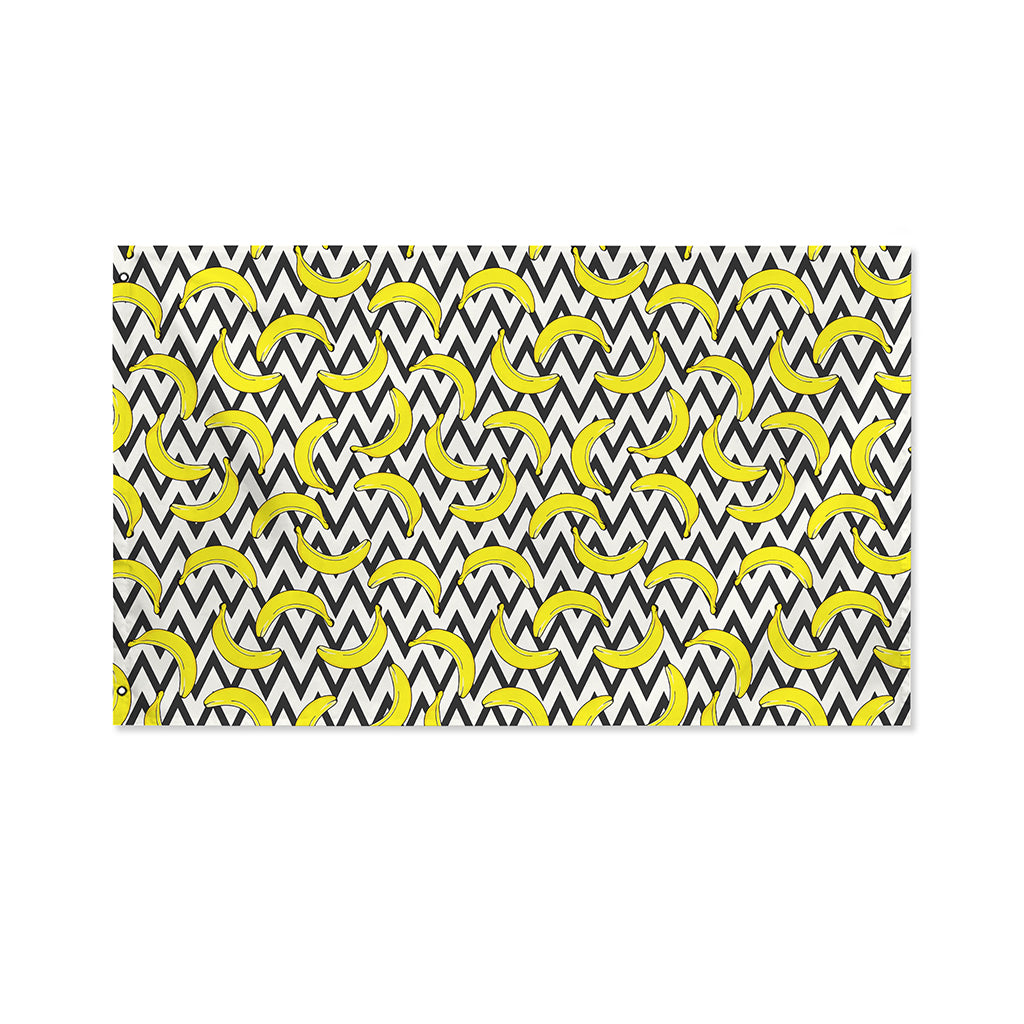 Zigzag Banana Pattern Print Polyester Flag