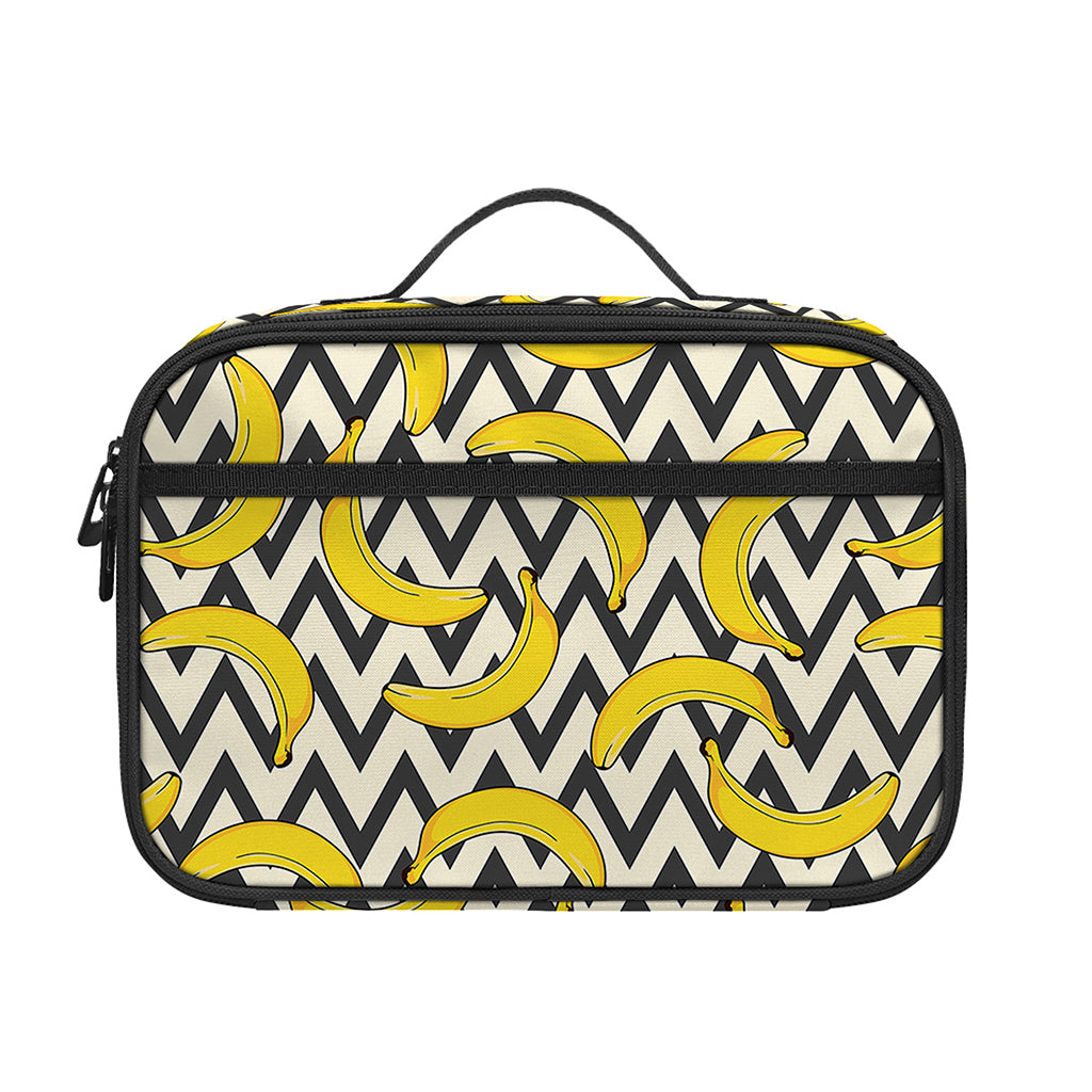 Zigzag Banana Pattern Print Portable Lunch Bag