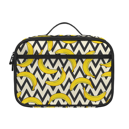 Zigzag Banana Pattern Print Portable Lunch Bag