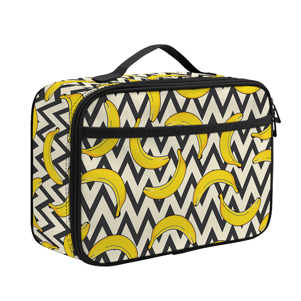 Zigzag Banana Pattern Print Portable Lunch Bag