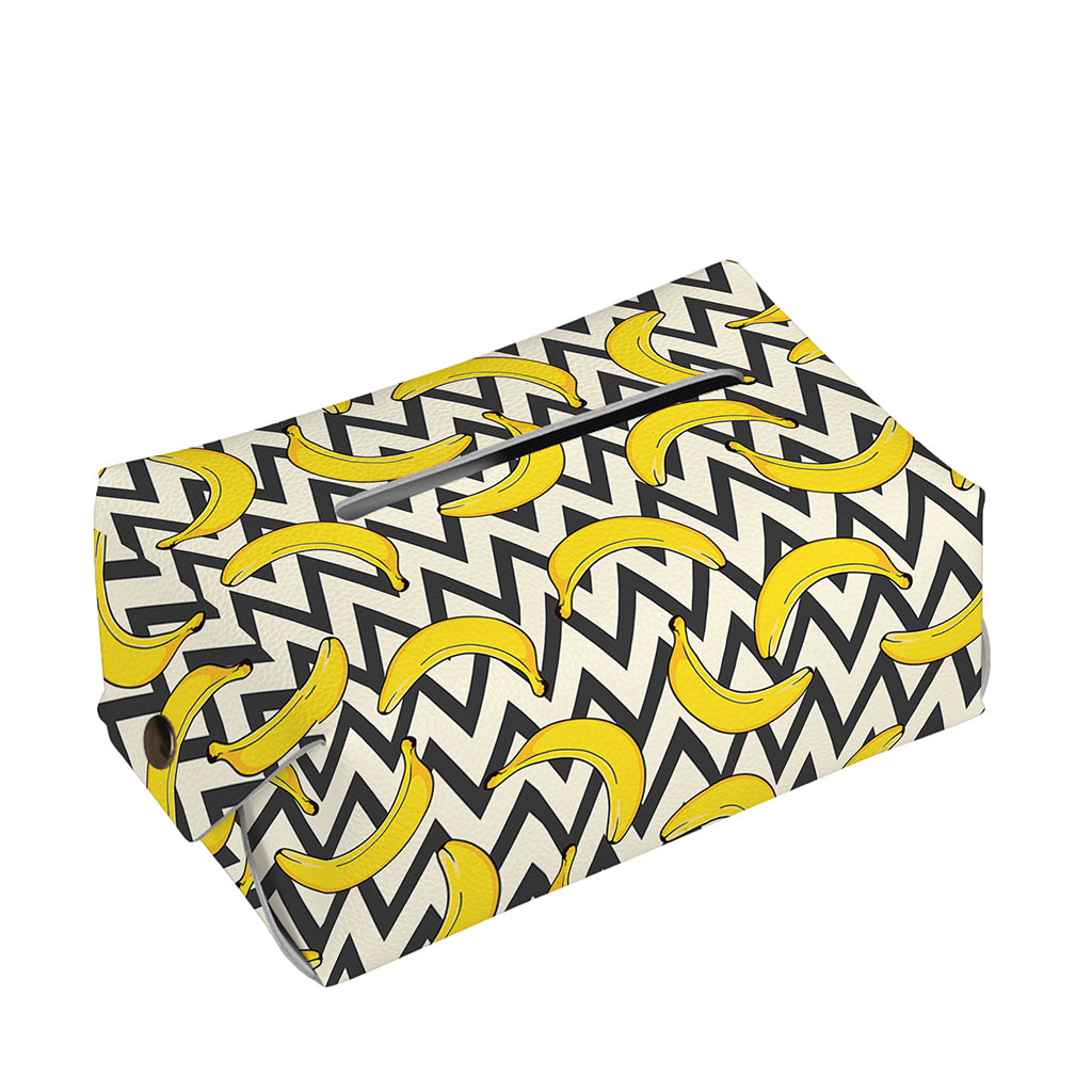 Zigzag Banana Pattern Print Rectangle Tissue Box Cover