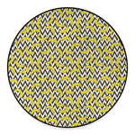 Zigzag Banana Pattern Print Round Floor Mat