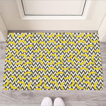 Zigzag Banana Pattern Print Rubber Doormat