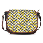Zigzag Banana Pattern Print Saddle Bag