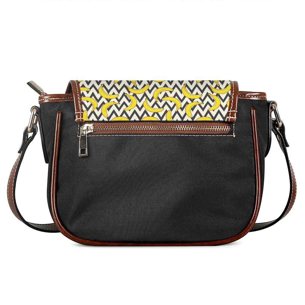 Zigzag Banana Pattern Print Saddle Bag