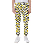 Zigzag Banana Pattern Print Scuba Joggers