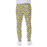 Zigzag Banana Pattern Print Scuba Joggers