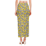 Zigzag Banana Pattern Print Side Slit Maxi Skirt