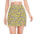 Zigzag Banana Pattern Print Side Slit Mini Skirt