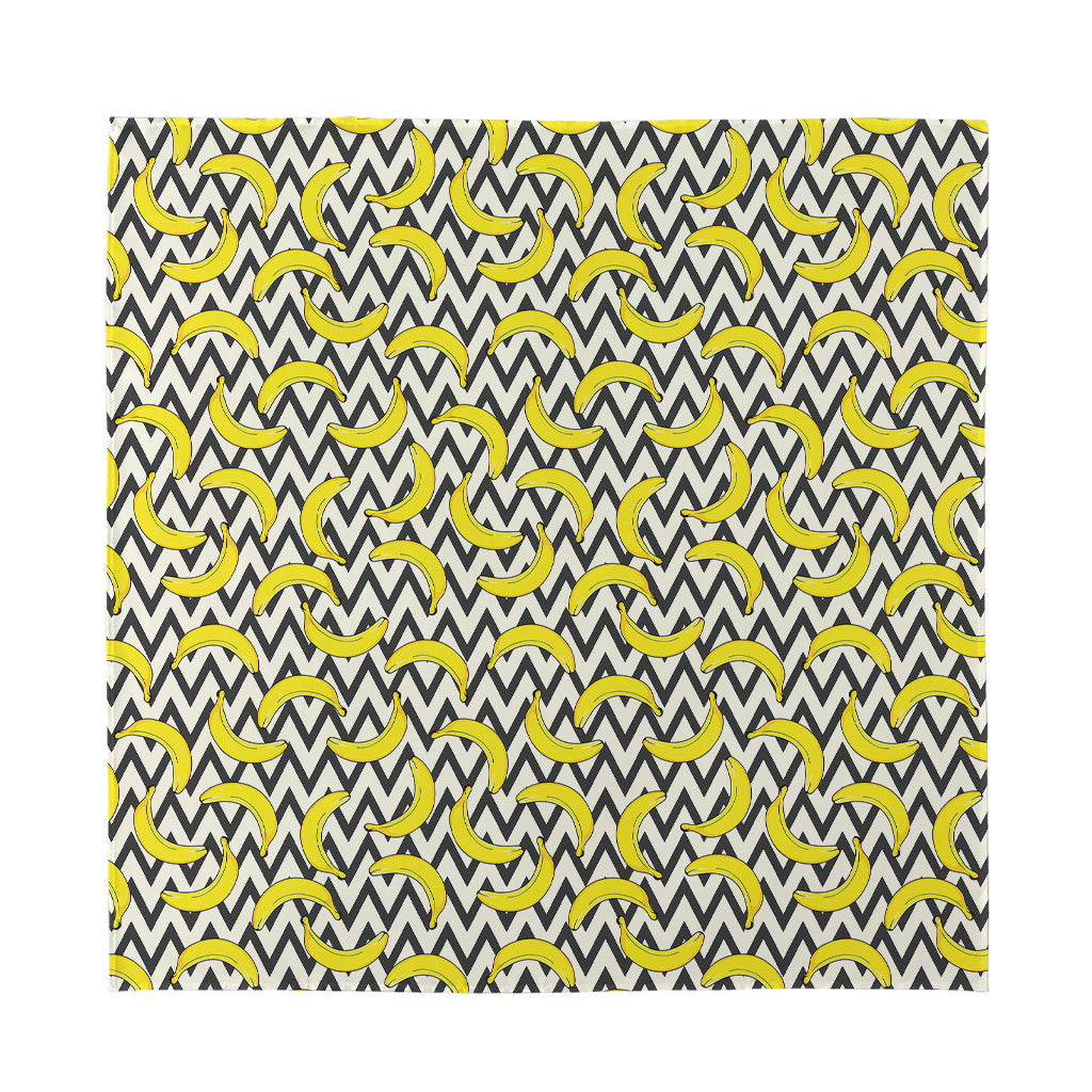 Zigzag Banana Pattern Print Silk Bandana
