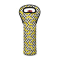 Zigzag Banana Pattern Print Single Neoprene Wine Tote