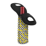 Zigzag Banana Pattern Print Single Neoprene Wine Tote