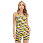 Zigzag Banana Pattern Print Sleeveless One Piece Swimsuit