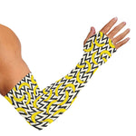 Zigzag Banana Pattern Print Sun Protection Arm Sleeves