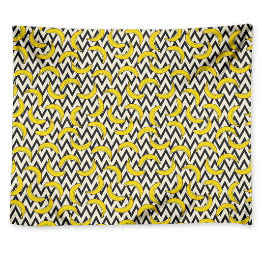 Zigzag Banana Pattern Print Tapestry