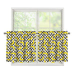 Zigzag Banana Pattern Print Tier Curtains