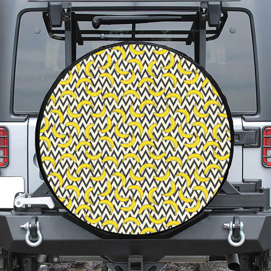 Zigzag Banana Pattern Print Tire Cover