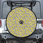 Zigzag Banana Pattern Print Tire Cover With Camera Hole