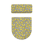 Zigzag Banana Pattern Print Toilet Lid And Tank Cover Set
