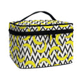 Zigzag Banana Pattern Print Travel Makeup Bag