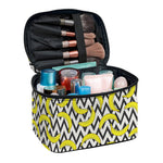 Zigzag Banana Pattern Print Travel Makeup Bag