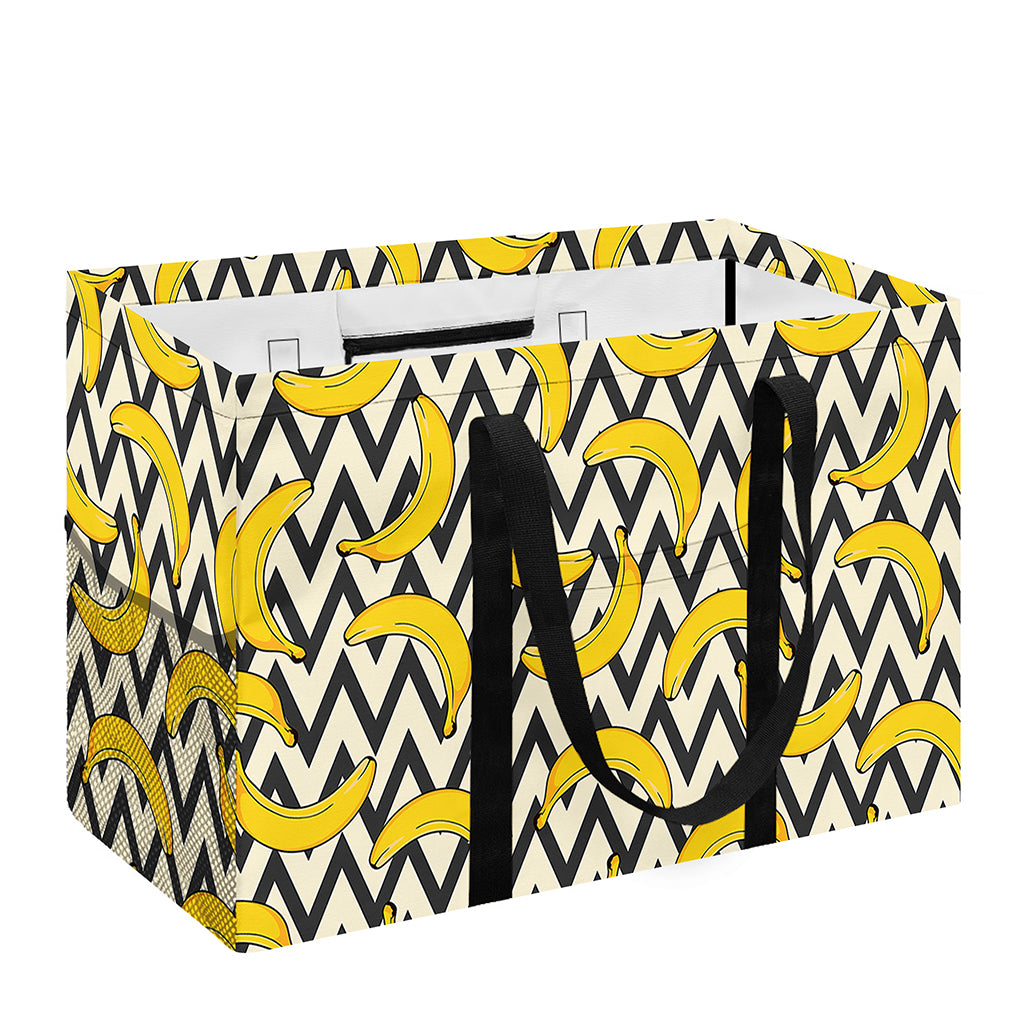 Zigzag Banana Pattern Print Utility Tote Bag