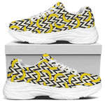 Zigzag Banana Pattern Print White Chunky Shoes