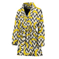 Zigzag Banana Pattern Print Women's Bathrobe