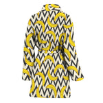Zigzag Banana Pattern Print Women's Bathrobe