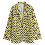 Zigzag Banana Pattern Print Women's Blazer