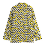 Zigzag Banana Pattern Print Women's Cotton Blazer