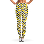 Zigzag Banana Pattern Print Women's Leggings