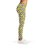 Zigzag Banana Pattern Print Women's Leggings