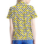 Zigzag Banana Pattern Print Women's Polo Shirt