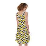Zigzag Banana Pattern Print Women's Sleeveless Dress