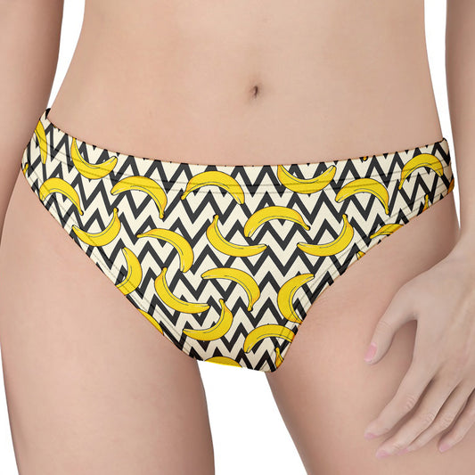 Zigzag Banana Pattern Print Women's Thong
