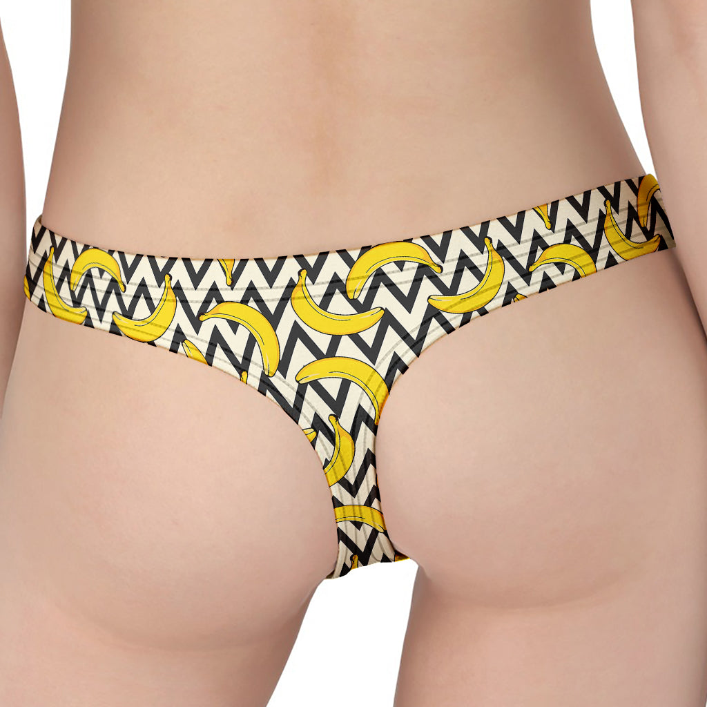 Zigzag Banana Pattern Print Women's Thong