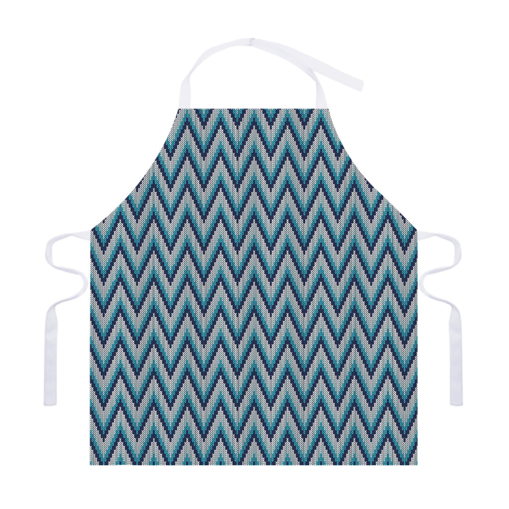 Zigzag Knitted Pattern Print Adjustable Apron