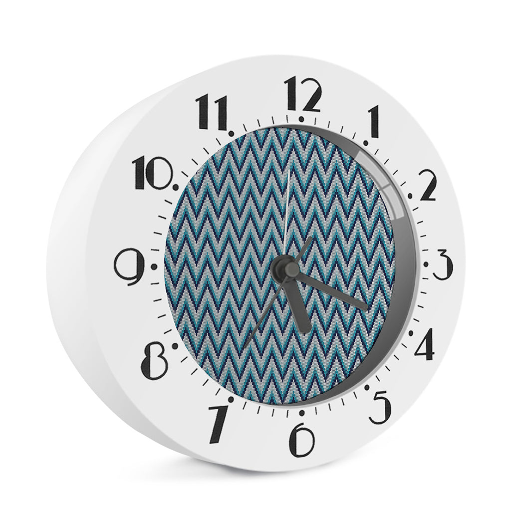 Zigzag Knitted Pattern Print Alarm Clock