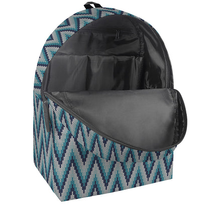 Zigzag Knitted Pattern Print Backpack