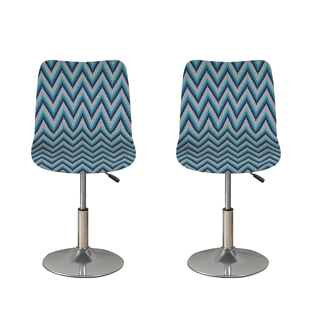 Zigzag Knitted Pattern Print Bar Stool Covers
