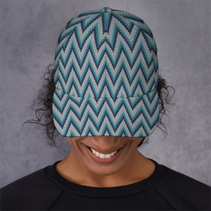 Zigzag Knitted Pattern Print Baseball Cap