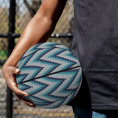 Zigzag Knitted Pattern Print Basketball