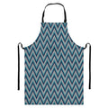 Zigzag Knitted Pattern Print Bib Apron With Pocket