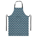 Zigzag Knitted Pattern Print Bib Apron With Pocket