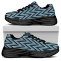 Zigzag Knitted Pattern Print Black Chunky Shoes