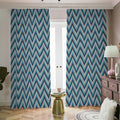 Zigzag Knitted Pattern Print Dimout Pencil Pleat Curtains