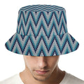 Zigzag Knitted Pattern Print Bucket Hat
