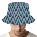 Zigzag Knitted Pattern Print Bucket Hat