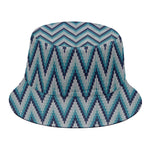 Zigzag Knitted Pattern Print Bucket Hat
